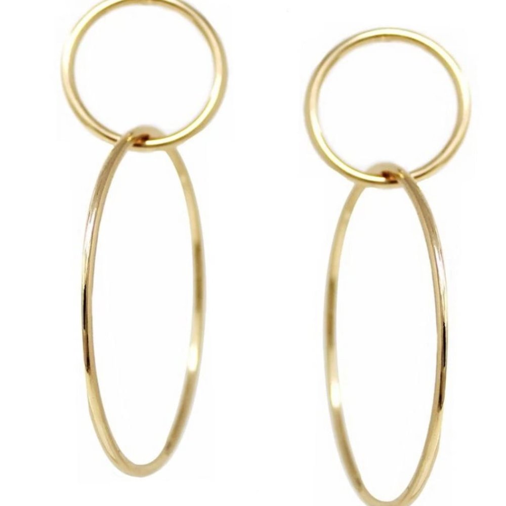 Freyja Double Hoops Gold